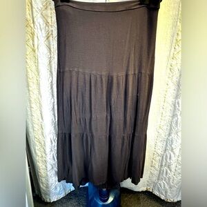 {Nine West} Ruched Slit Midi Skirt purple gray size XL